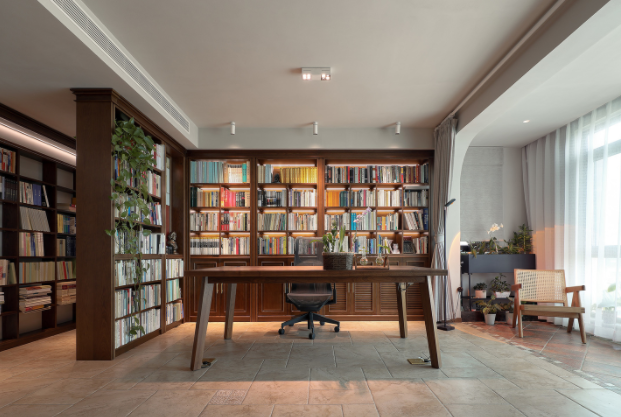 復(fù)古時(shí)尚家具：書柜走廊，滿屏復(fù)古風(fēng)家具