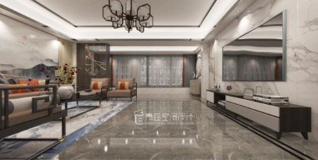 新房裝修設(shè)計(jì)：現(xiàn)代中式風(fēng)的新房裝修完工，入戶就被玄關(guān)背景墻迷住