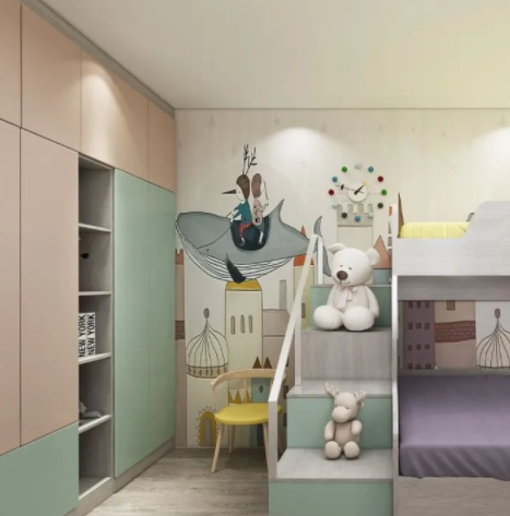 整木定制書柜：帶上下床的兒童房定制技巧，童趣、健康、實用！