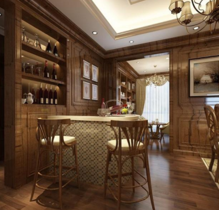 酒柜吧臺效果圖：家裝中酒柜吧臺尺寸高度多少合適，酒柜吧臺一體效果圖