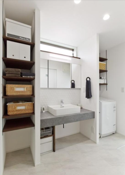 整體浴室柜尺寸：浴室收納這招最高！洗手臺旁裝立柜，太好用了!