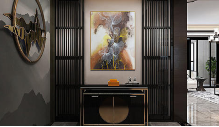 【家裝簡(jiǎn)約新中式裝修】新中式客廳地面拼花如何設(shè)計(jì)？