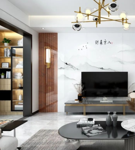 家庭室內裝修風格：家居室內背景墻裝修必選，新款石材格柵效果圖